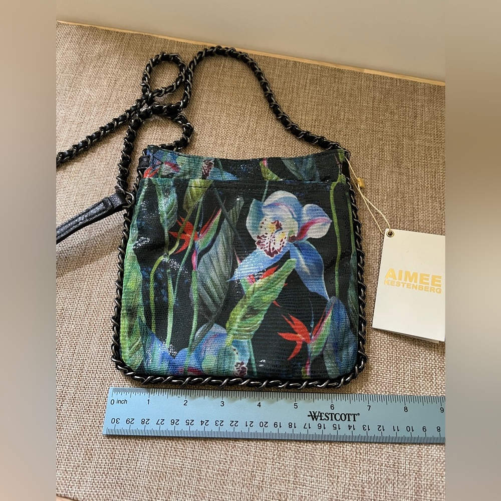 Aimee Kestenberg Black Crossbody Bag with Floral Design